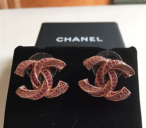 chanel rose gold earrings|genuine rose gold earring posts.